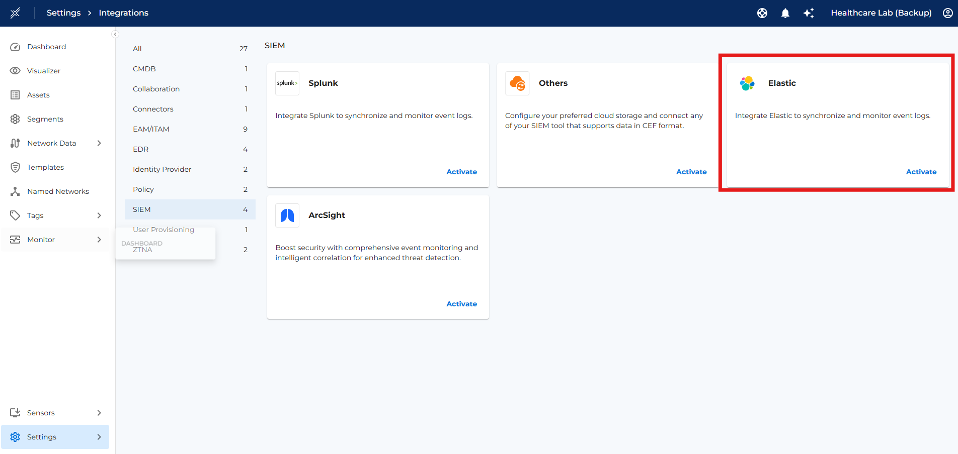 Activate Elasticsearch Integration