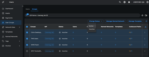 Activate User Groups