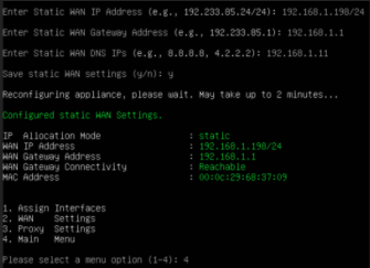 Assign Static WAN Settings