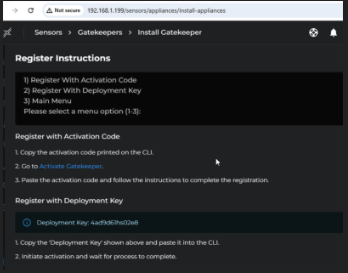 Deployment Key UI