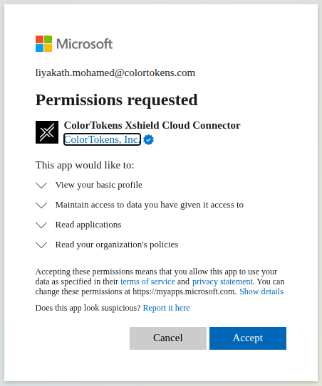 Permission request